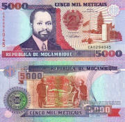 *5000 Meticias Mozambik 1991, P136 UNC - Kliknutím na obrázok zatvorte -